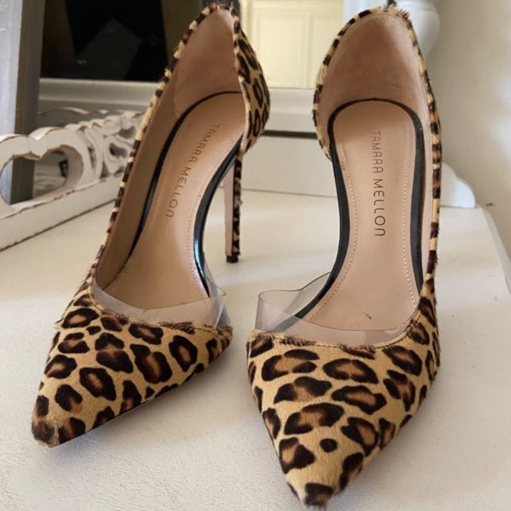Tamara Mellon Ponyhair Animal Print Heels - Size 35 1/2"